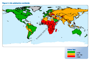 "Life Satisfaction" - Lebenszufriedenheit auf einer Skala von 1 ("unzufrieden") bis 10 ("sehr zufrieden")