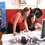 Marlen und Ireen im Büro
