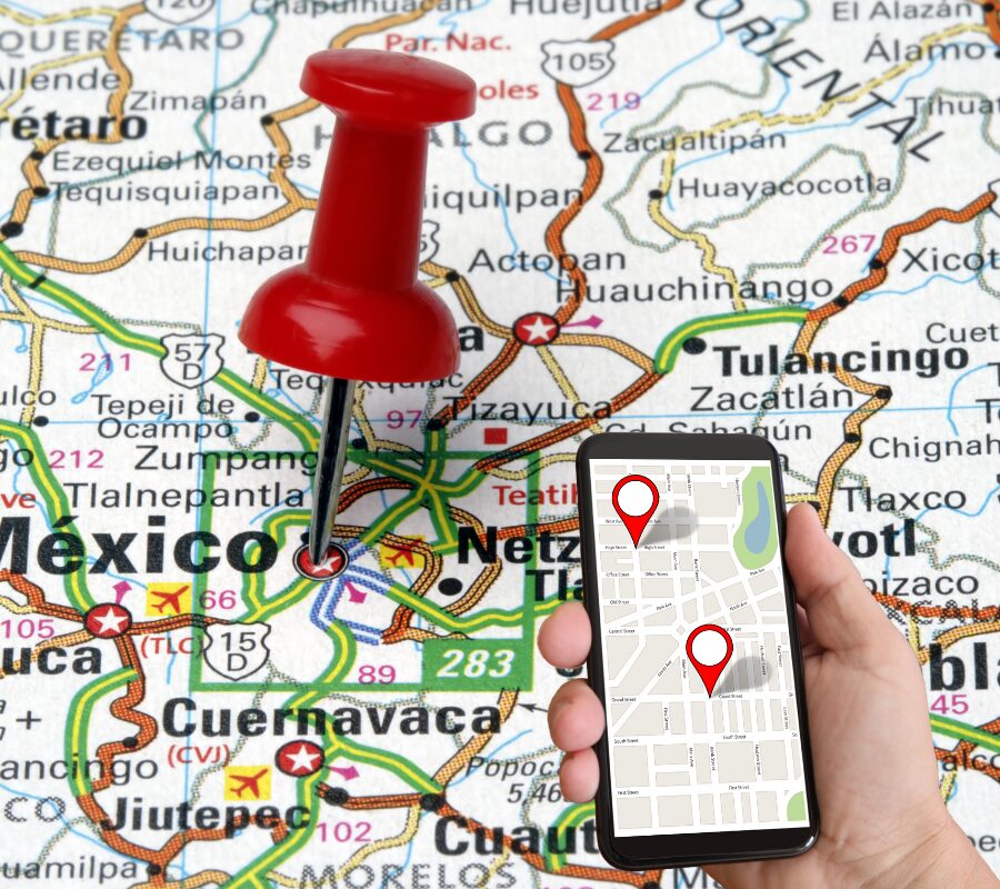 GPS und landkarte Mexiko