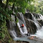 Abseilen am Wasserfall