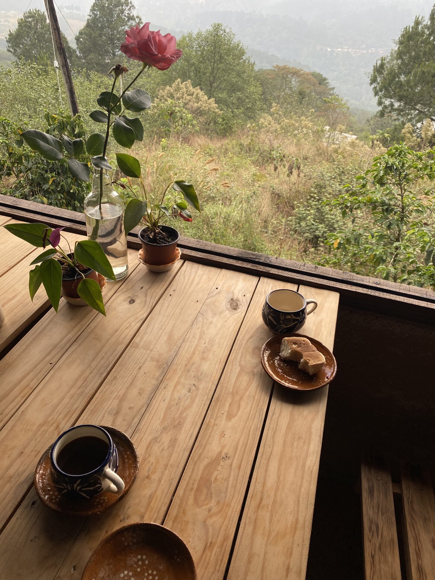Frühstück in den Cabañas Buenavista bei Huauchinango
