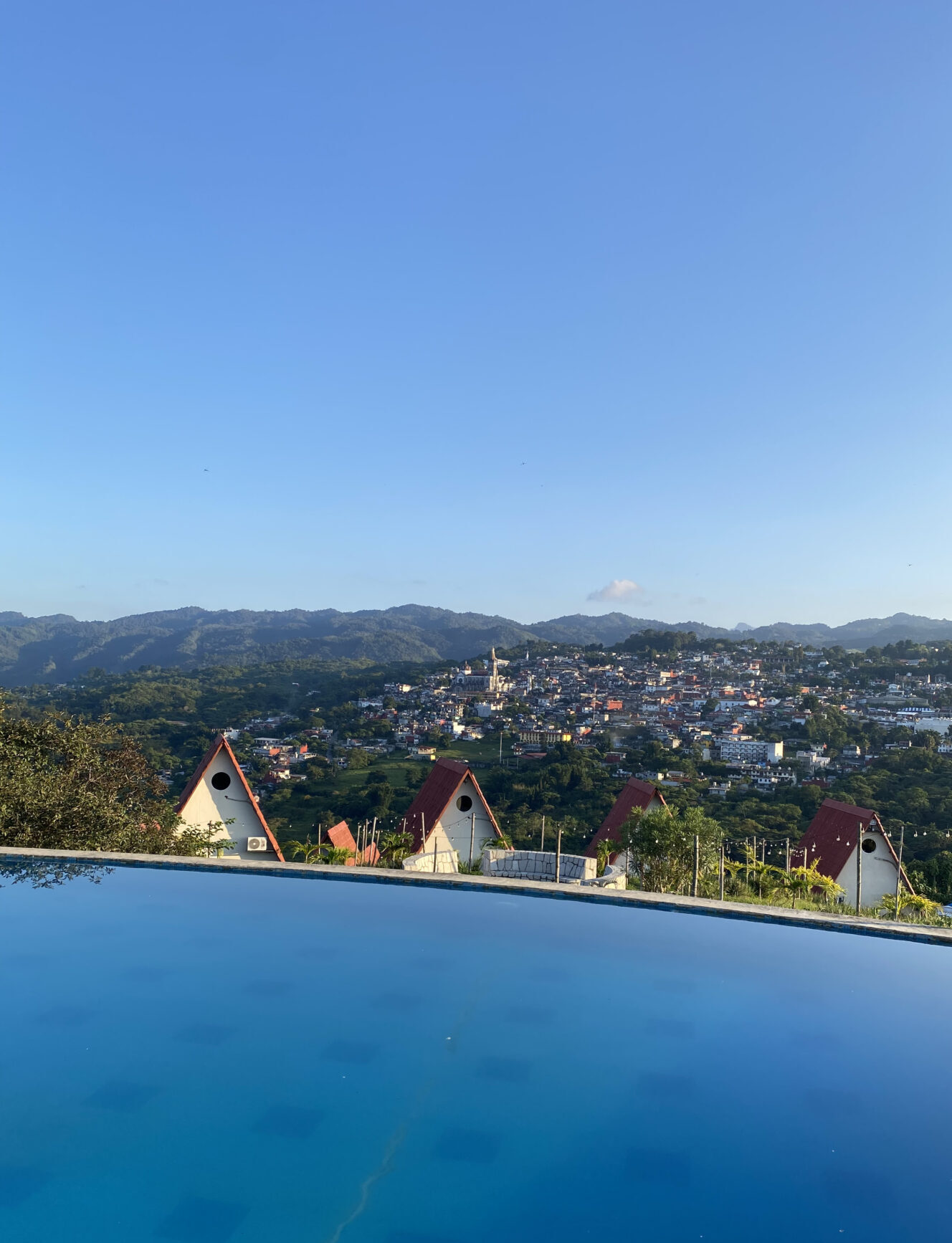 Blick vom Hotel Villa de los Vientos nach Cuetzalan