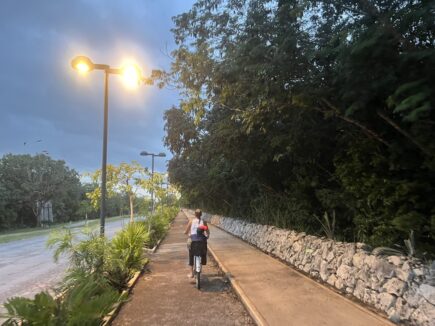 Auf dem Heimweg vom Parque del Jaguar nach Tulum Pueblo